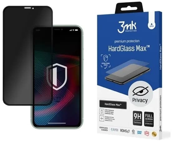 3MK iPhone XS Max Härdat glas Skärmskyd Privacy - Svart