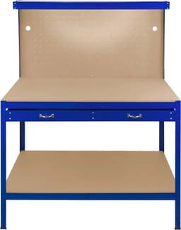 Työpöytä Pegboard, Laatikko & Valo – Sininen