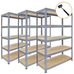 3 x Q-Rax Harmaa metalliteline 90 x 50 x 180 cm