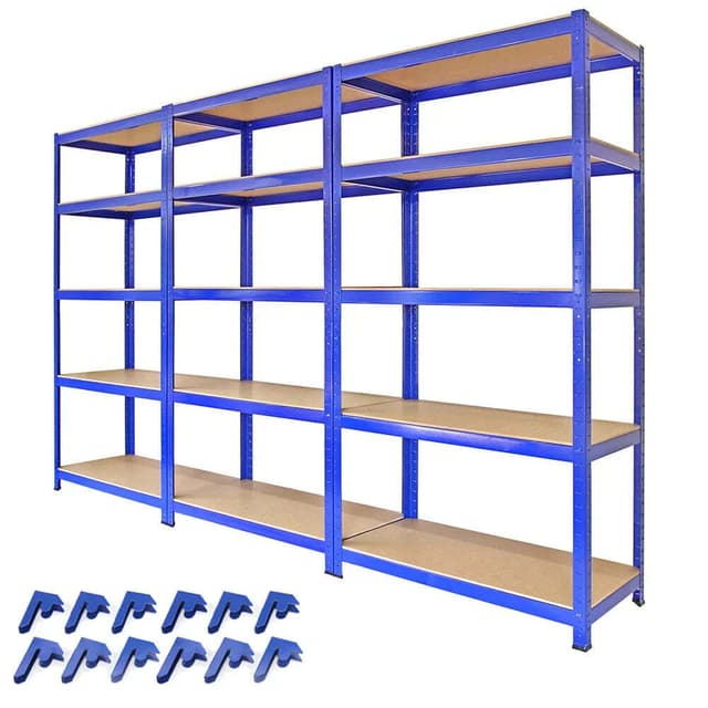 3 x T-Rax 90 cm blå reoler og bådforbindelser