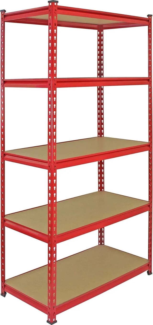 Monster Racking Z-Rax Ekstra Stærk Stålhylder, Rød, 90cm B, 45cm D