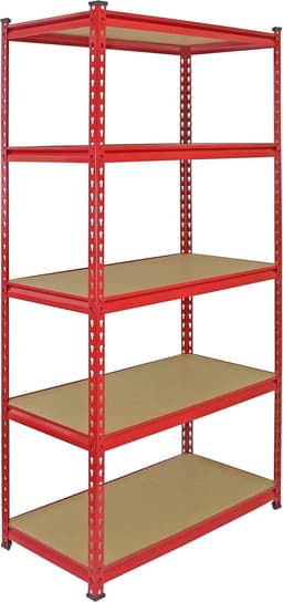 Monster Racking Z-Rax Ekstra Stærk Stålhylder, Rød, 90cm B, 45cm D