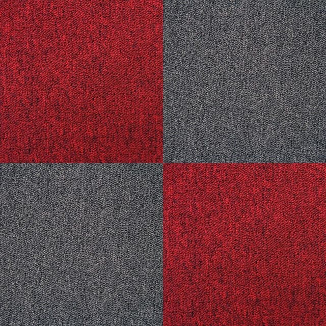 40 x Tæppefliser 10m2 / Skarlagenrød & Sort