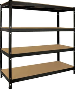 Monster Racking Q-Rax Heavy Duty -säilytyshyllyt, 160 cm L, 60 cm S, Musta