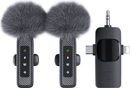 Rintamikrofoni (USB-C / Lightning / 3,5 mm TRS) – 2 mikrofonia, 1 vastaanotin