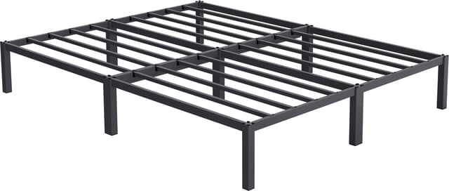 ML-Design metal seng 160x200 cm på stålramme med lamellbund, antracit