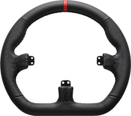 Asetek Racing sluten D-formad rattring (svart läder)