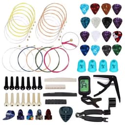 65 delar Gitarr Tillbehör Akustisk Elgitarr Strängar Plektrum Strängvindare mm
