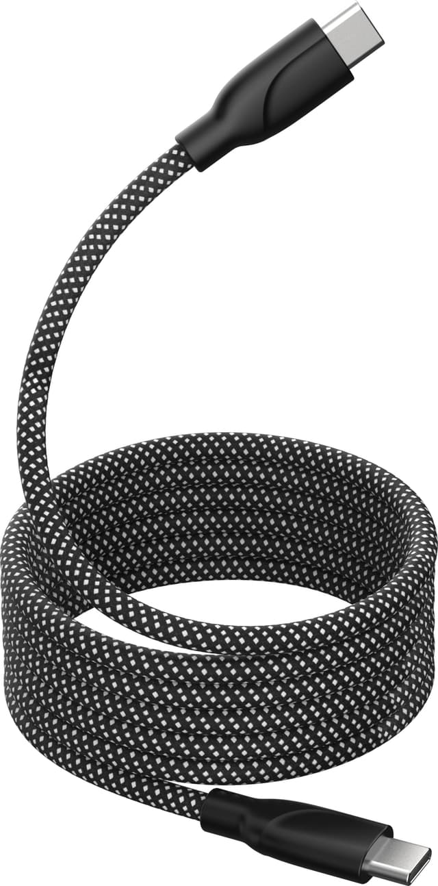 Sandstrøm 2 m USB-C til USB-C magnetisk kabel (sort)