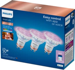 Philips Smart LED RGB WFB GU10 50 W spotlys (3-pak)