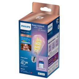 Philips RGB WFB E27 40 W smart LED pære (gjennomsiktig)