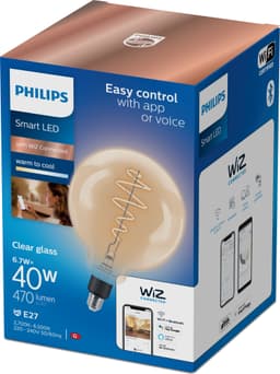 Philips WFB E27 40 W smart LED pære (gjennomsiktig)