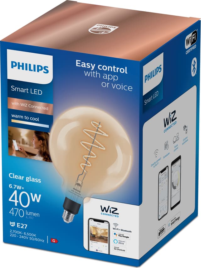 WFB E27 40W smart LED-lampa (klar)