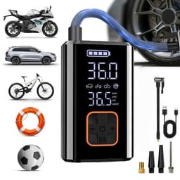 Trådlös Däckpump 80W — 150 PSI, USB-C och LED, För Bil och Cykel