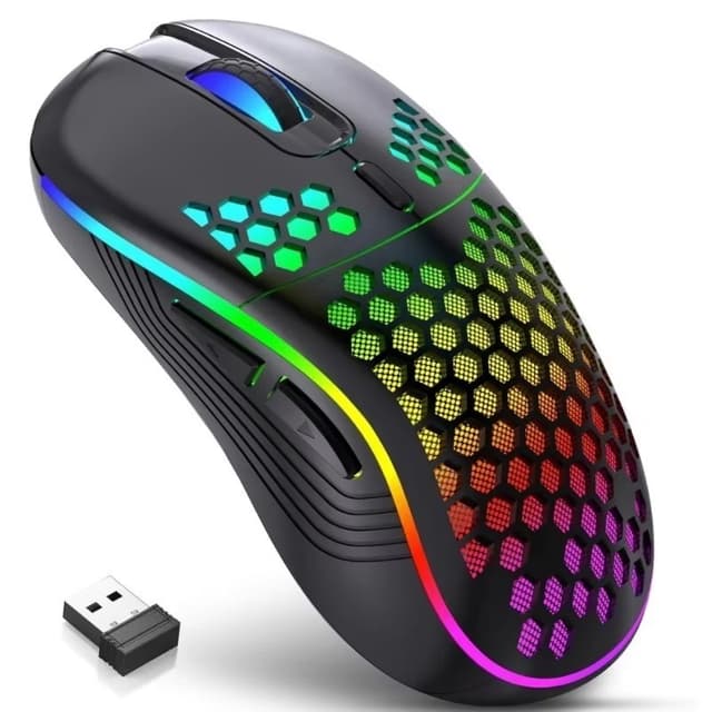 2.4G Trådløs Opladning Glødende Mus - Justerbar DPI, Ergonomisk Design til Gaming Black