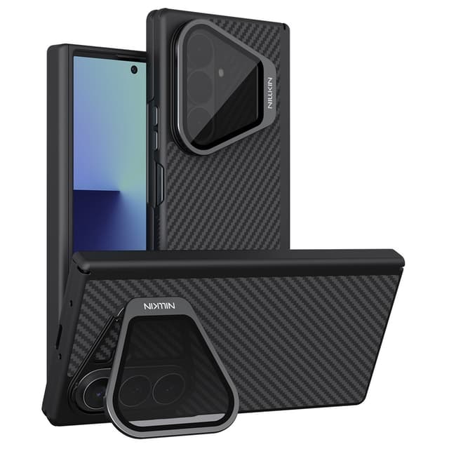 NILLKIN Aramid Fiber Lens Cover Kickstand Cover til Samsung Galaxy Z Fold8 Ultra - Sort