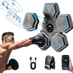Smart Musik Boxningsmaskin: Bluetooth, Justerbar Hastighet för Vetenskaplig Träning Black