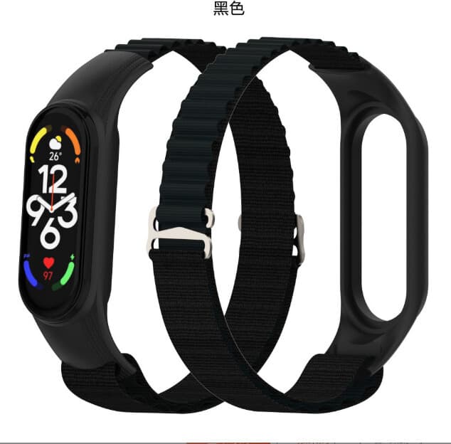 Nylon urrem til Xiaomi Smart Band 76543 Black