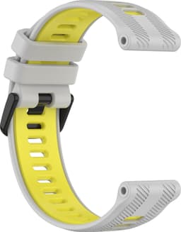 Gray Yellow Silicone Klockarmband kompatibelt med Garmin Forerunner 965 Grå