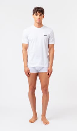 FILA T-shirt med rund hals 2-pack (XL, vit)
