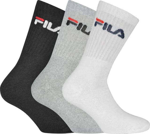 FILA Tennis Crew Logo tennisstrumpor 3pk (43-46, flerfärgad)