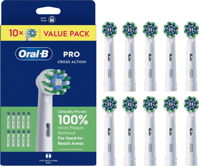Oral-B Cross Action Tandborstshuvuden 988322 (vit) 10-pack
