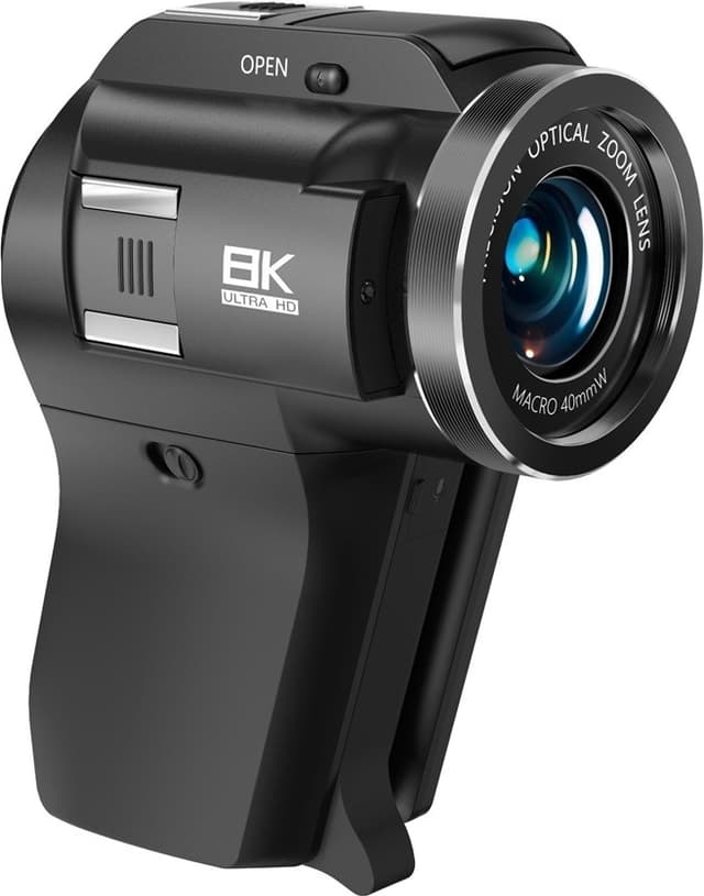Actionkamera Videokamera Kamera 8K 3"" vridbar skärm, 8x optisk zoom och wifi