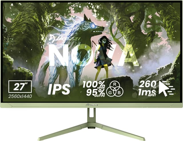Arozzi Nova 27" QHD/IPS/260Hz/1ms gamingskärm (grön)