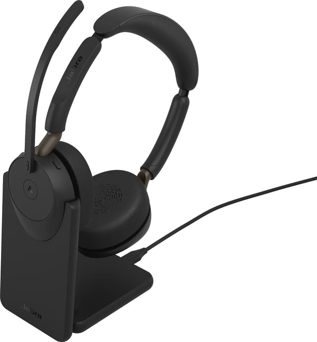 Jabra Evolve3 65 trådlöst on-ear-headset + stativ (MS Link 390a)
