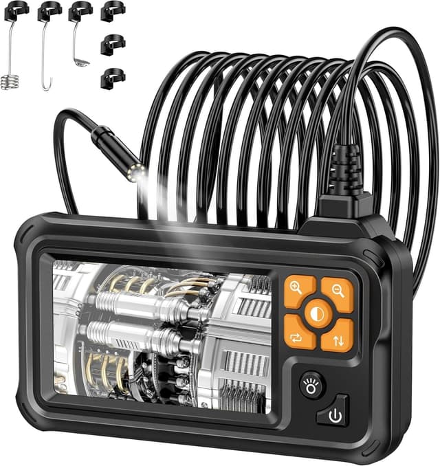 NÖRDIC 5m Endoskopkamera, 4,3"" IPS-digital skärm, 1080P HD-kamera med 8 LED-lampor, IP67 vattentät inspektionskamera