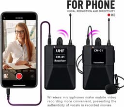 NÖRDIC Trådlöst UHF-mikrofonsystem med lavaliermikrofon