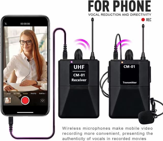 NÖRDIC Trådlöst UHF-mikrofonsystem med lavaliermikrofon