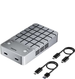 Maiwo K2042P3 Dual Bay RAID-kotelo M.2 NVMe/SATA SSD-levyille, kloonaus, RAID 0 ja RAID 1, USB-C 3.2 Gen2x2 20Gbps