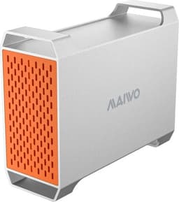 MAIWO 2-bay SATA RAID-kabinett for 3,5"" HDD, lynrask 5Gbps, RAID 1/0/JBOD, 2x30TB