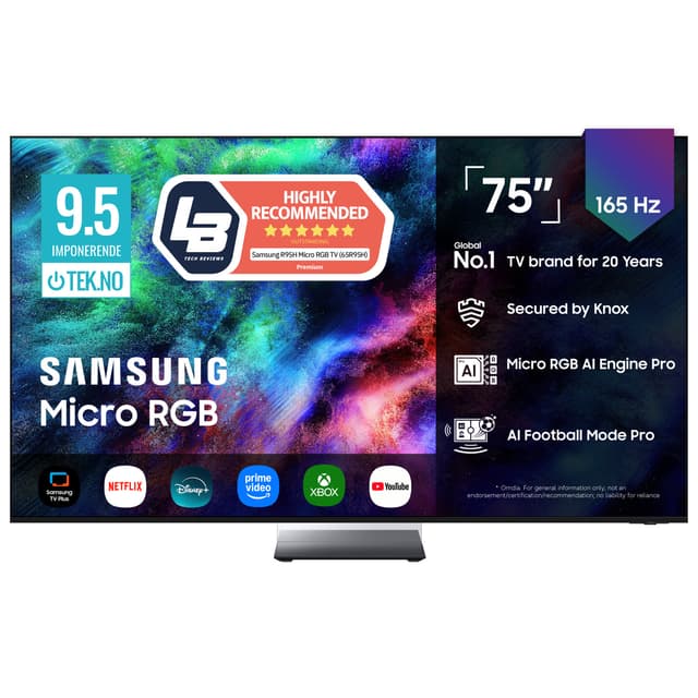 Samsung 75" R95H Micro RGB 4K Smart TV (2026)