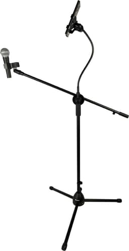Mikrofonstativ med Boom Arm, Smartphoneholder og Gooseneck