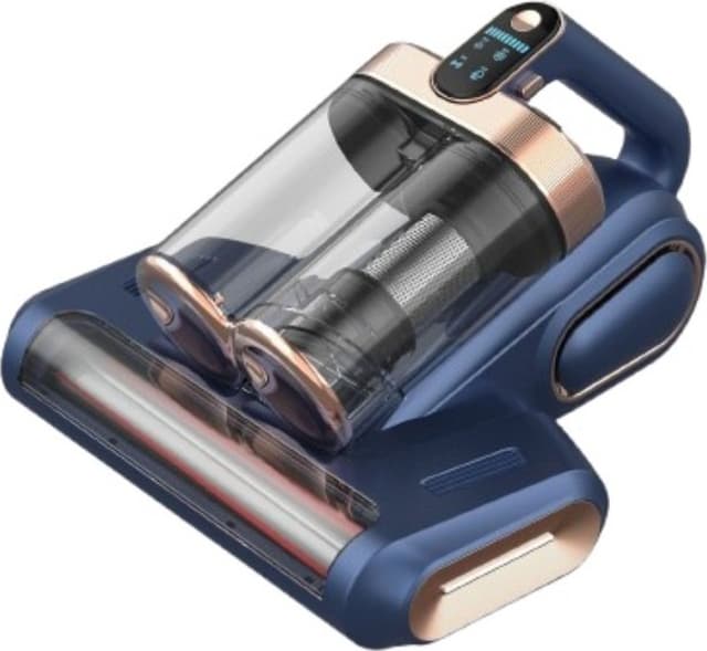 DUAL Dust Cup Rullborste Dammsugare - Kraftfull UV-Sterilisering & Ultraljud Grey+Blue