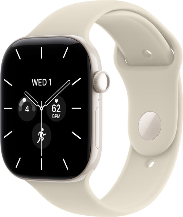 Watch Series 12 46mm (Pearl White Ceramic/Sand Sport Band) S/M