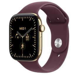 Apple Watch Series 12 46mm CEL (strålende guld titanium/bordeaux Sport Band) M/L
