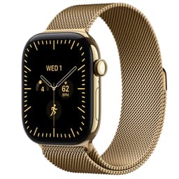 Apple Watch Series 12 46mm CEL (strålende guld titanium/strålende guld Milanese Loop) S/M