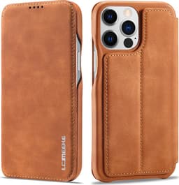 SKALO iPhone 15 Pro LC.IMEEKE Pungetui i PU-læder - Brun