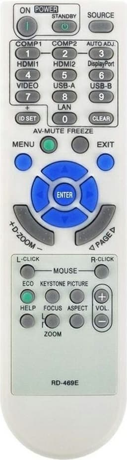 Fjernkontroll Erstatning RD-469E for NEC-projektor