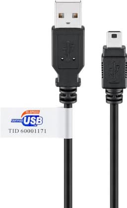 USB 2.0 Hi-Speed -kaapeli USB-sertifikaatilla, musta