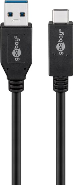 USB-C™-kaapeli USB 3.2 Gen 2, 3 A, 1 m, musta