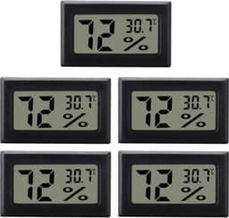 Mini digitalt hygrometer / termometer 5-pak Black