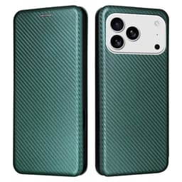 SKALO Carbon Fiber Plånboksfodral för iPhone 18 Pro Max - Grön
