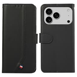 SKALO PU-Läder Plånboksfodral för iPhone 18 Pro - Svart