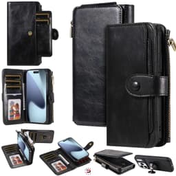 SKALO BIg Wallet 2in1 Magnet Plånboksfodral för iPhone 18 Pro - Svart