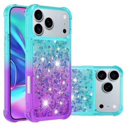 SKALO Kvicksand Glitter Skal för iPhone 18 Pro Max - Turkos-Lila