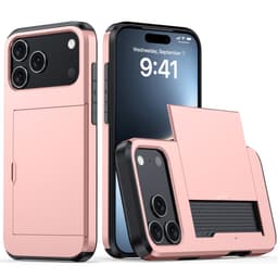 SKALO Armor Korthållare Skal för iPhone 18 Pro - Roséguld